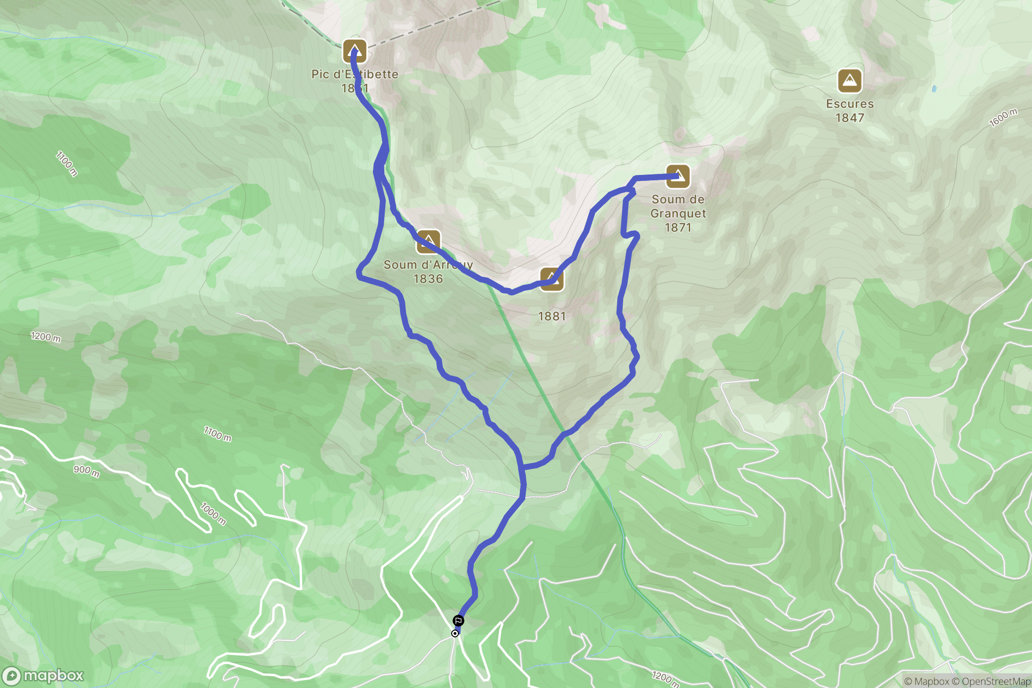 Ferrières : carte du parcours de randonnée - France