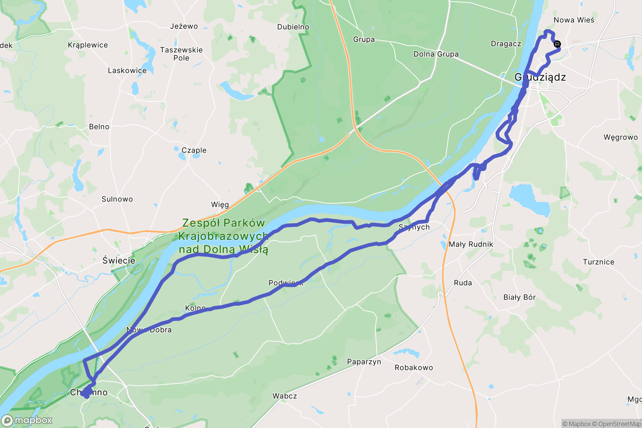 Grudziądz: mapa trasy - Poland