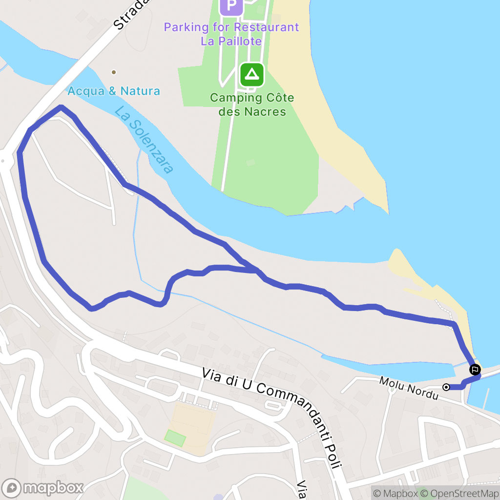 Sari-Solenzara : carte du parcours de randonnée - France