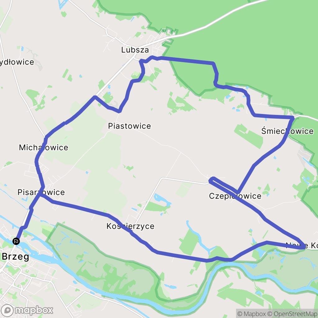 Brzeg: mapa trasy - Poland
