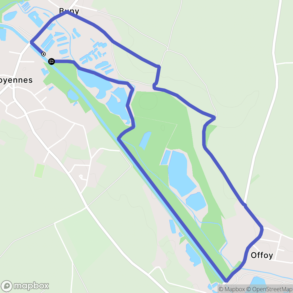 Voyennes : carte du parcours de randonnée - France