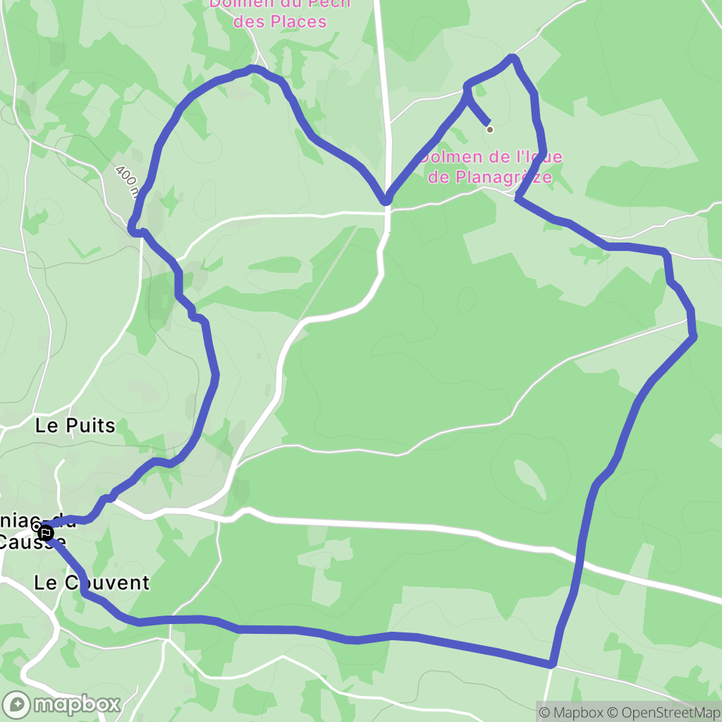 Caniac-du-Causse : carte du parcours de randonnée - France