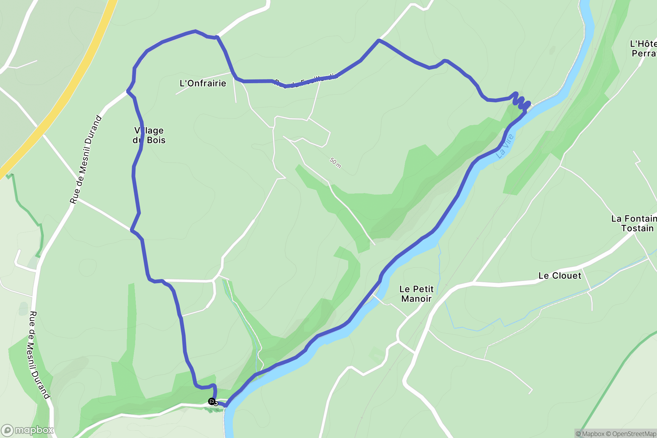 Pont-Hébert : carte du parcours de randonnée - France