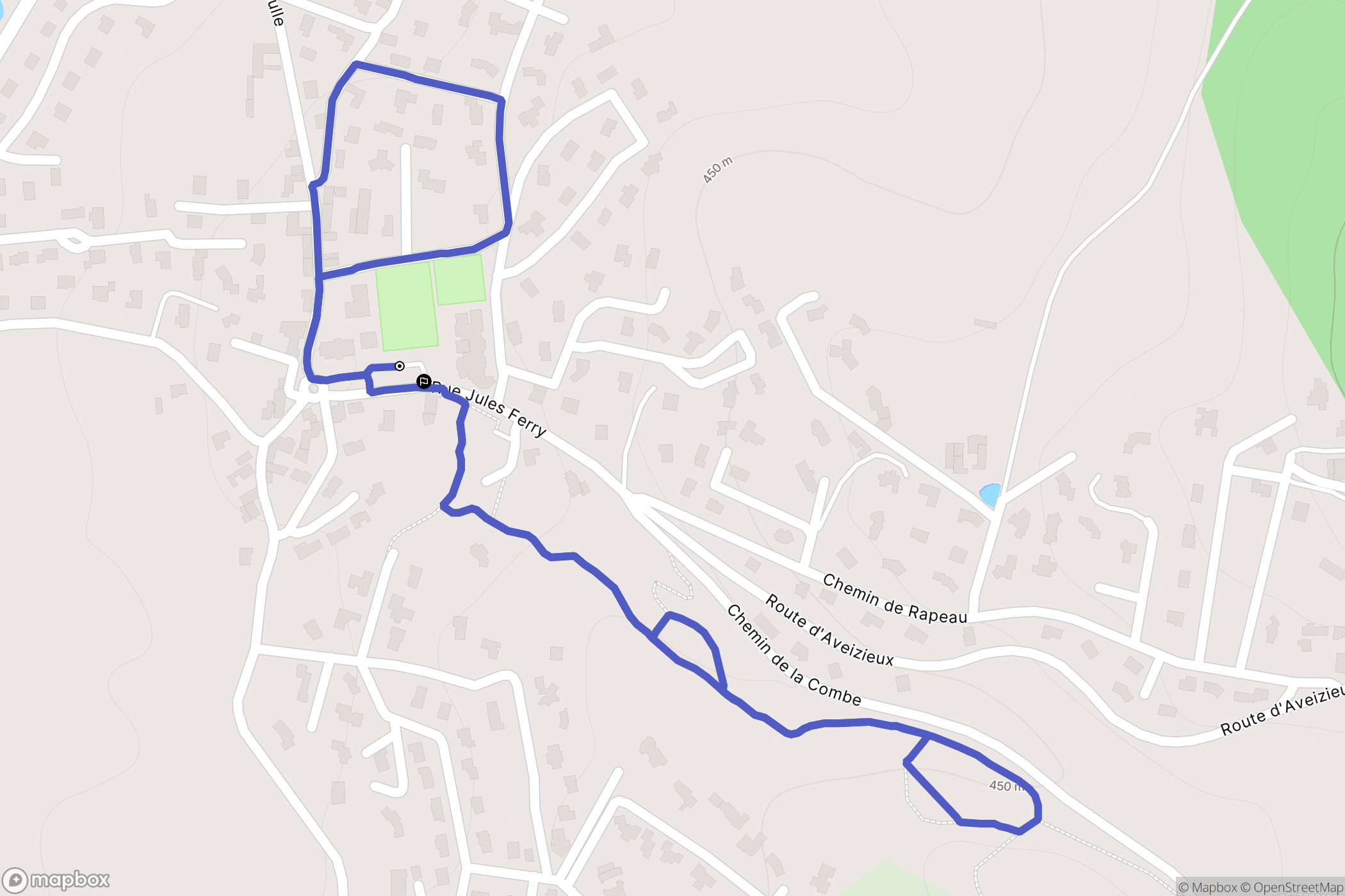 Chambœuf : carte du parcours de randonnée - France