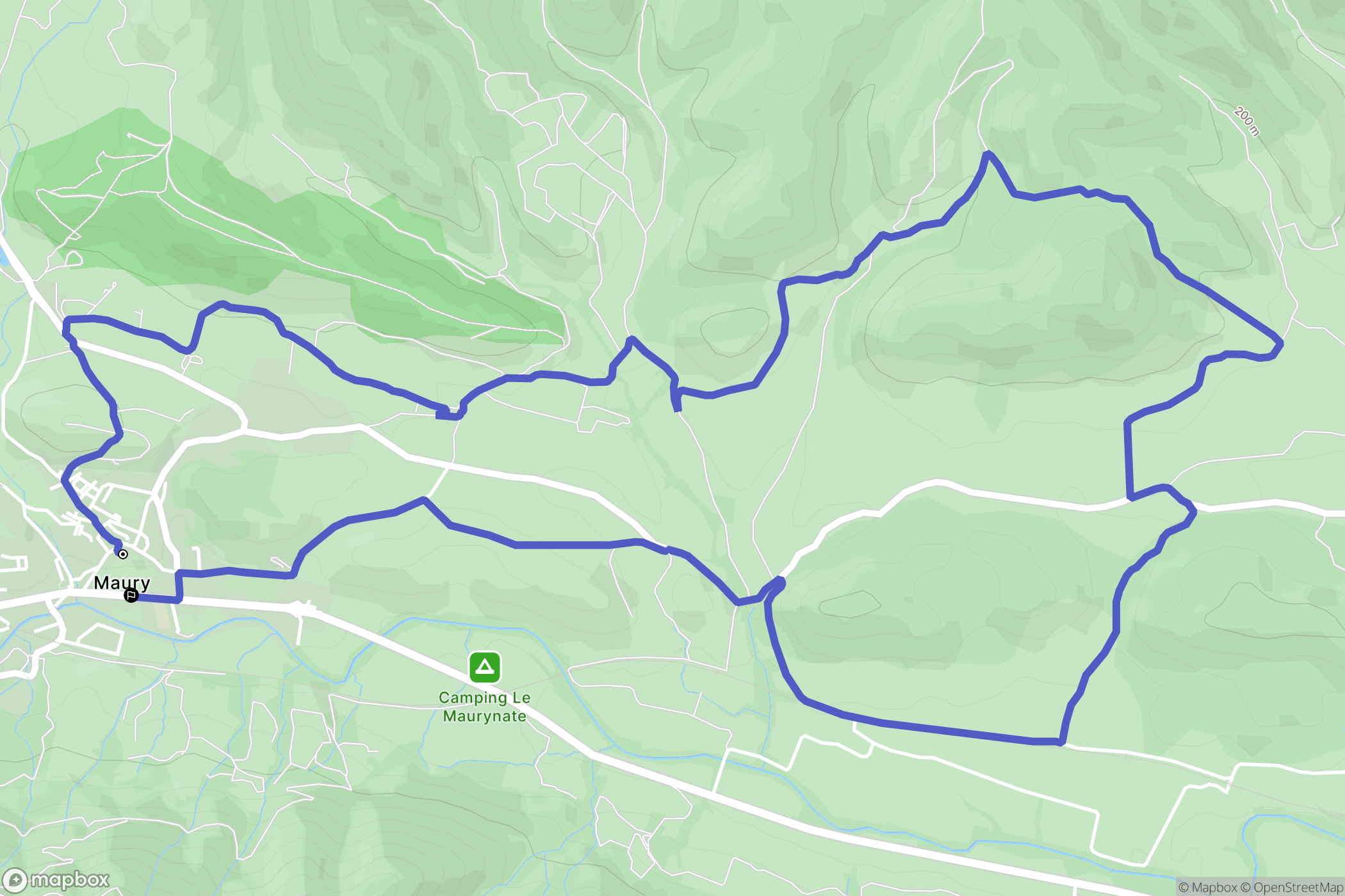 Maury : carte du parcours de randonnée - France