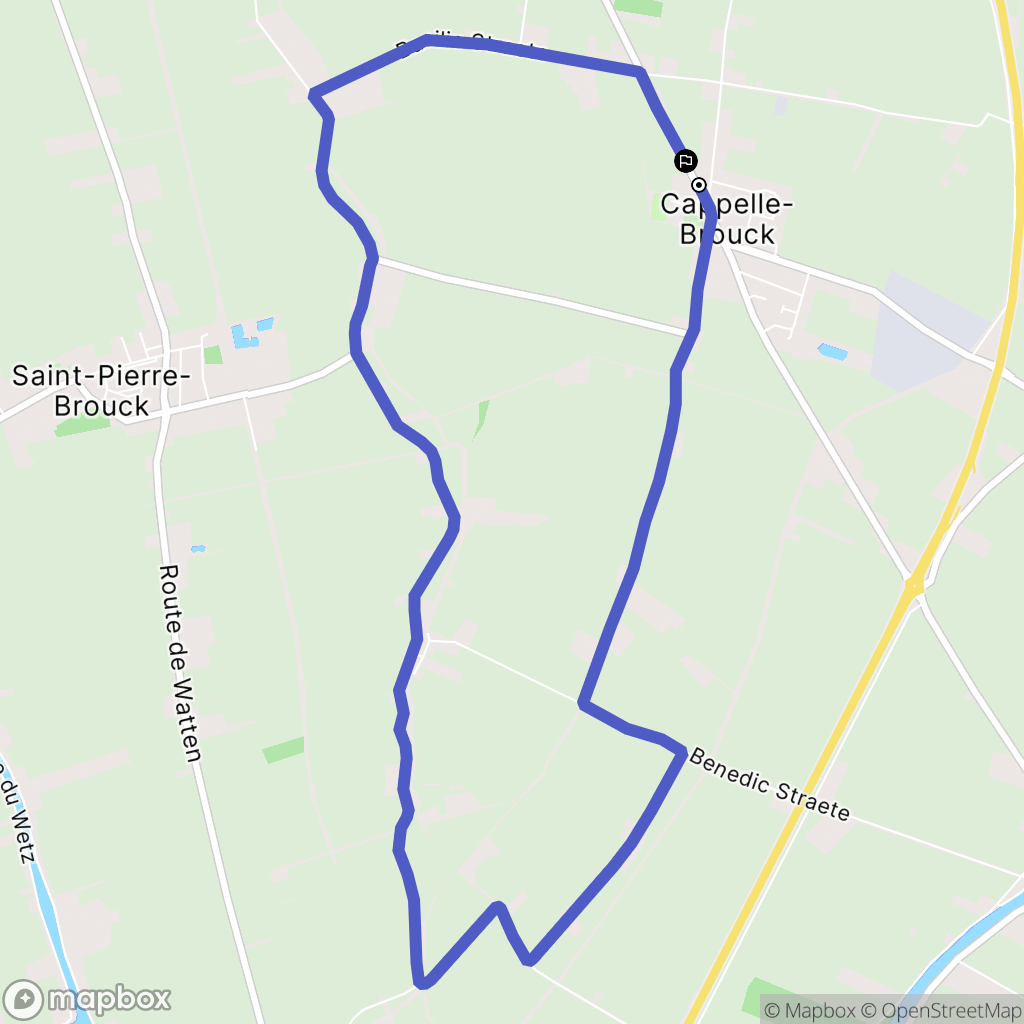 Cappelle-Brouck : carte du parcours de randonnée - France