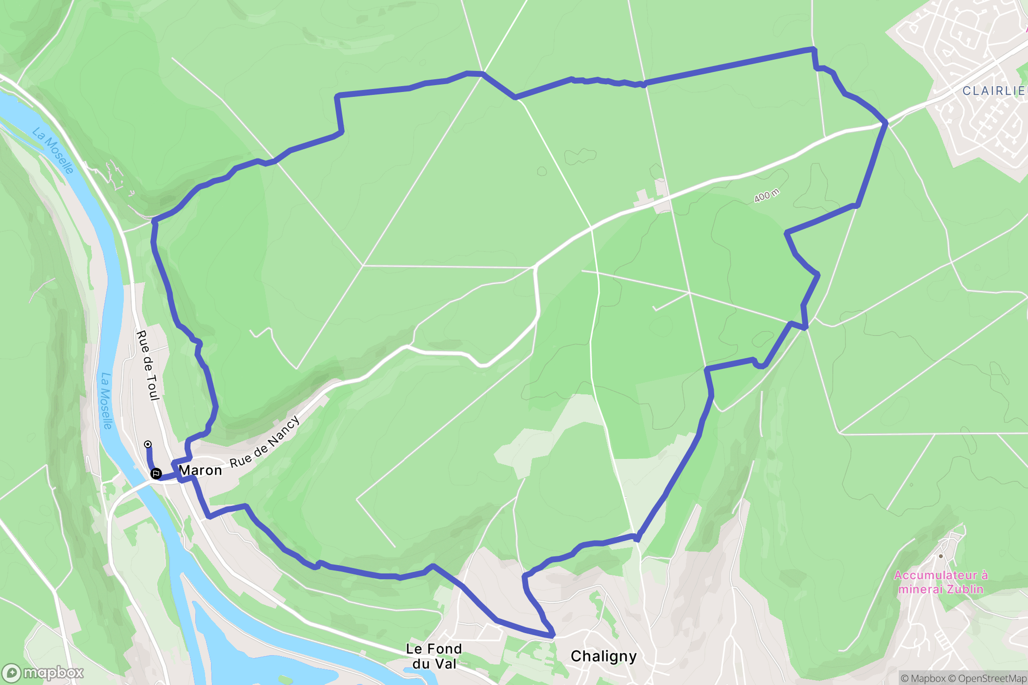 Maron : carte du parcours de randonnée - France