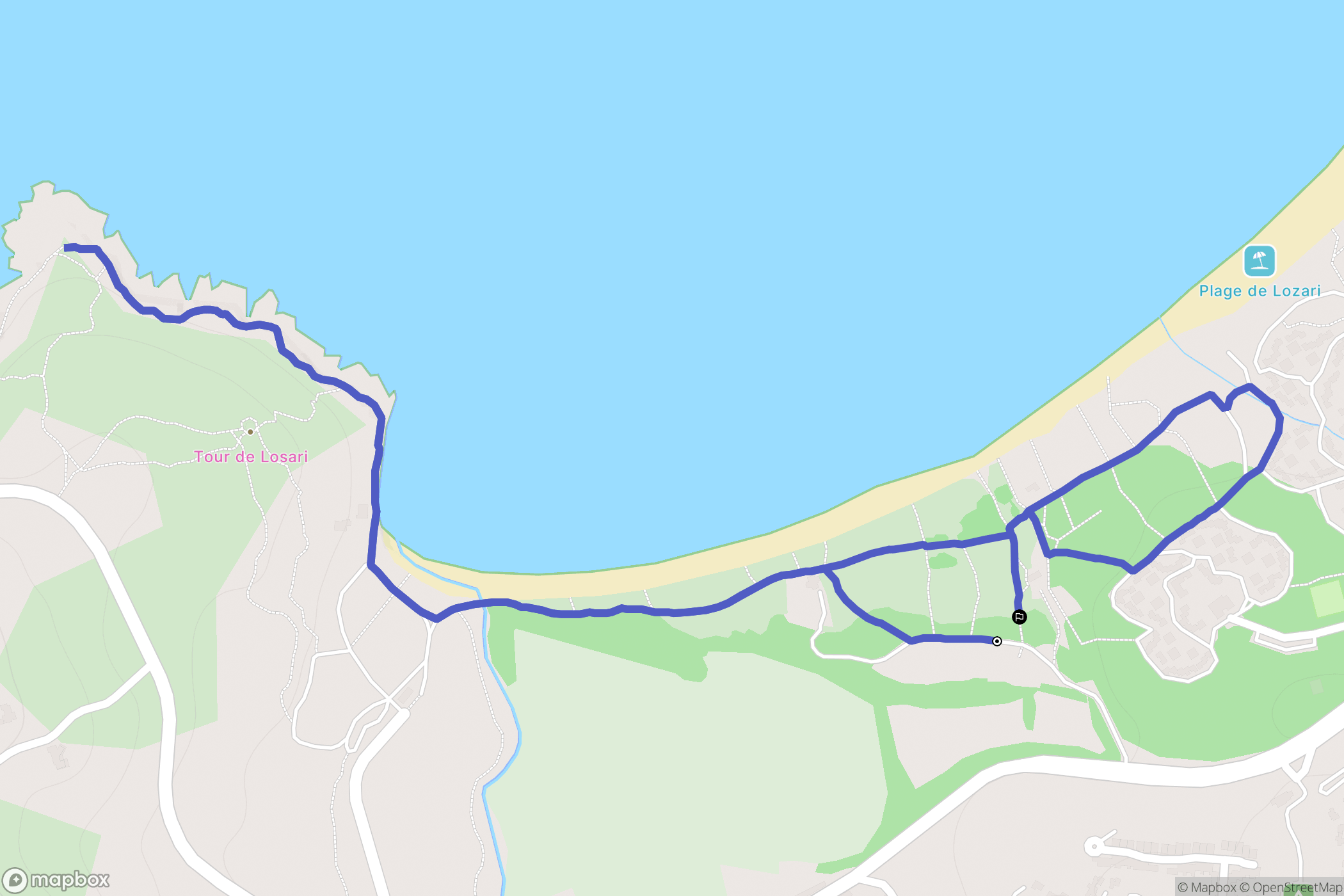 Belgodère : carte du parcours de randonnée - France