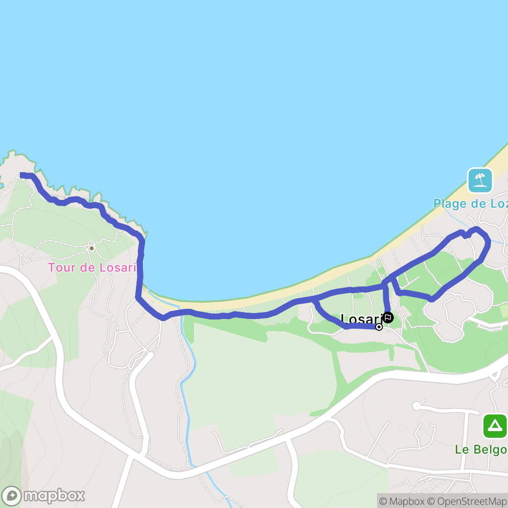 Belgodère : carte du parcours de randonnée - France