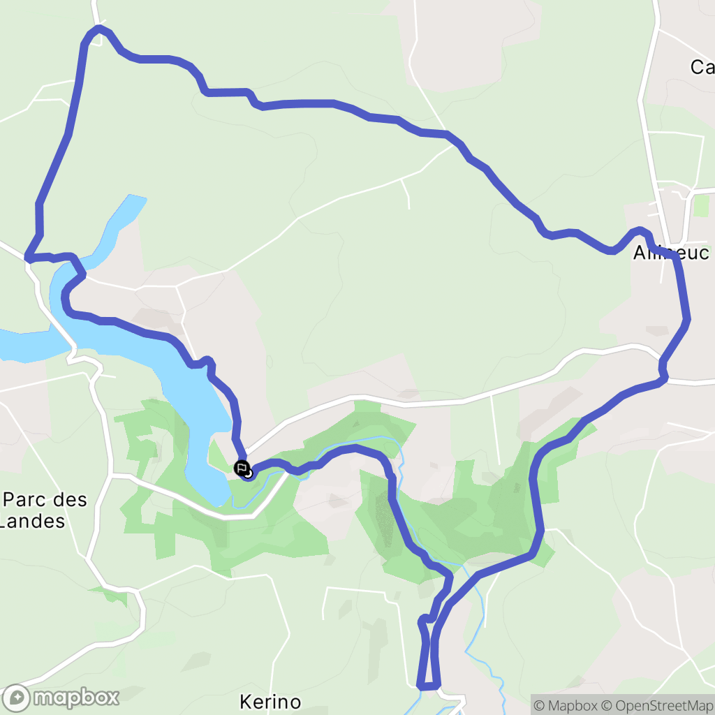 Allineuc : carte du parcours de randonnée - France