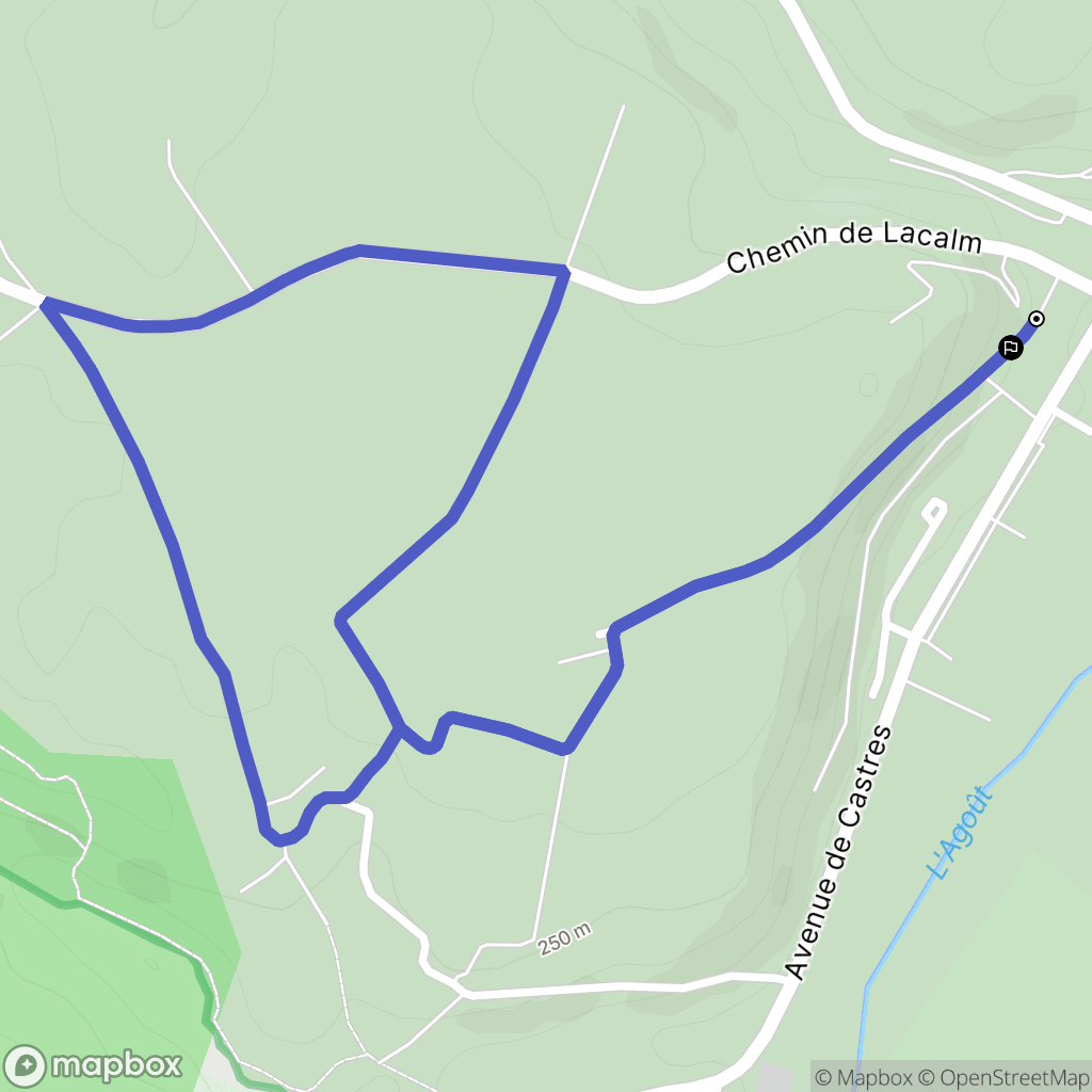 Roquecourbe : carte du parcours de randonnée - France