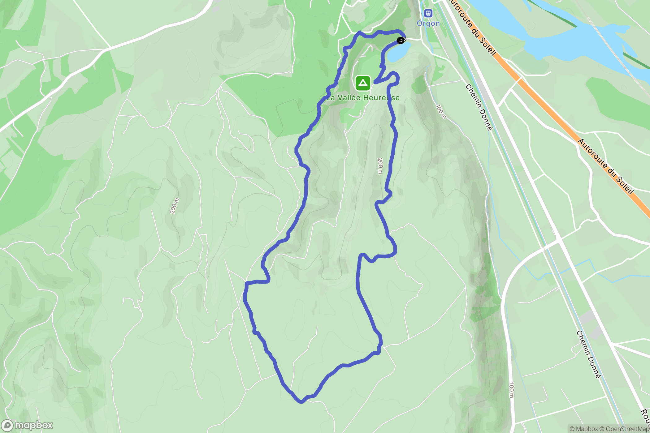 Orgon : carte du parcours de randonnée - France