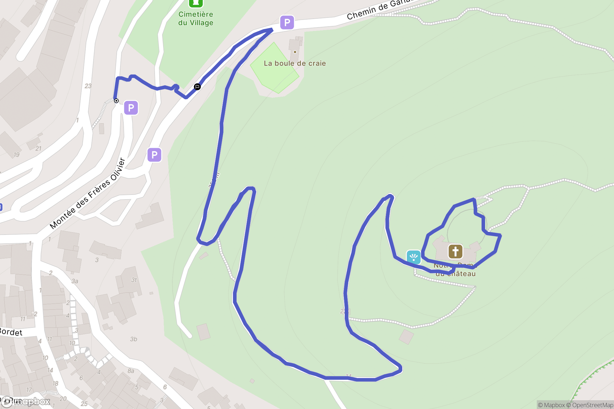 Plan-de-Cuques : carte du parcours de randonnée - France