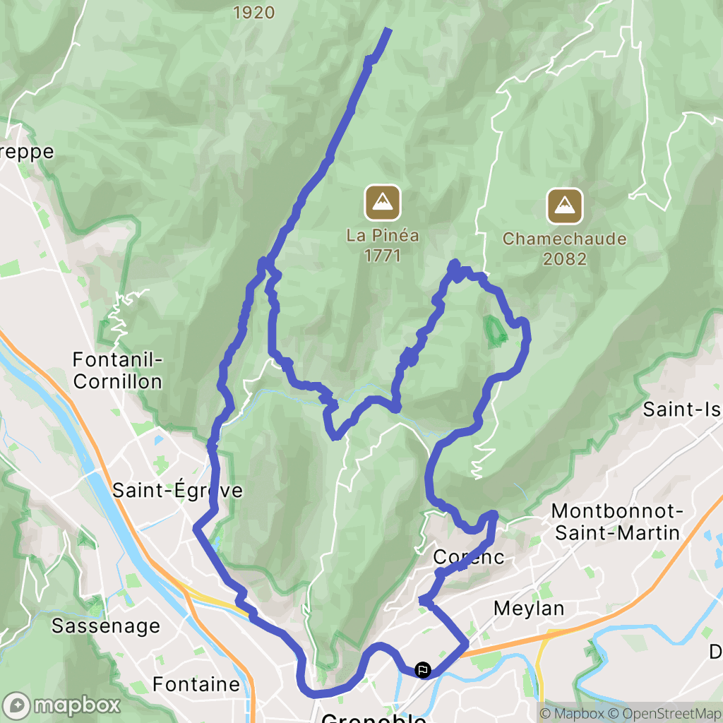 La Tronche : carte du parcours de randonnée - France