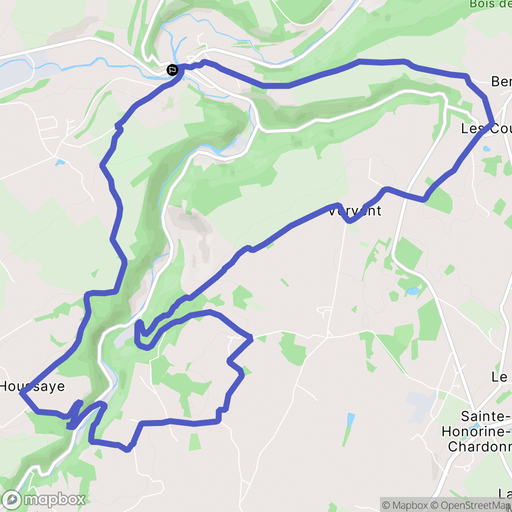 Saint-Denis-de-Méré : carte du parcours de randonnée - France