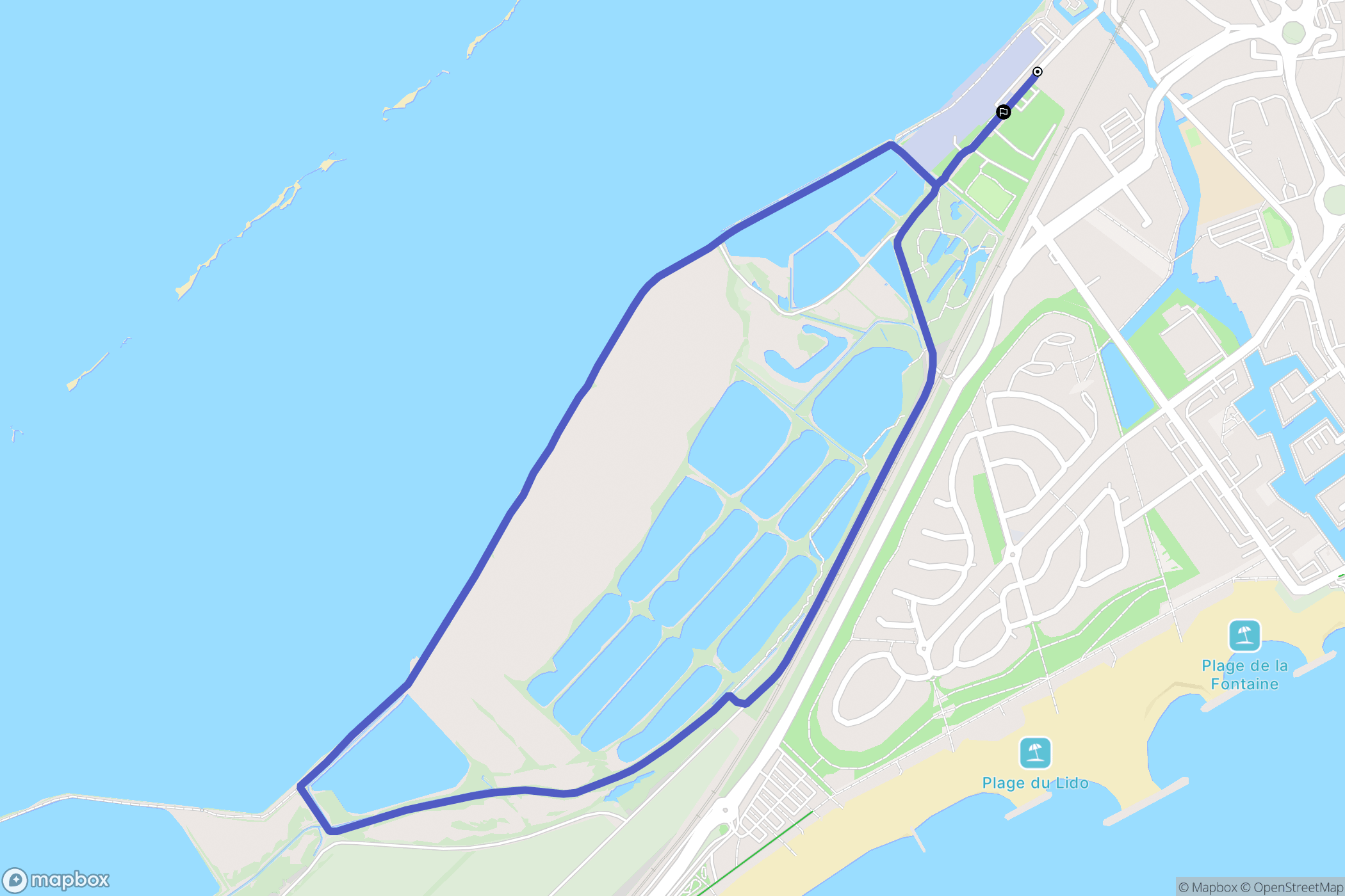 Sète : carte du parcours de randonnée - France