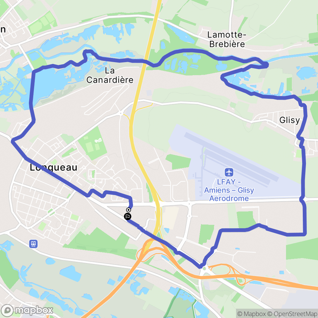 Longueau : carte du parcours de randonnée - France