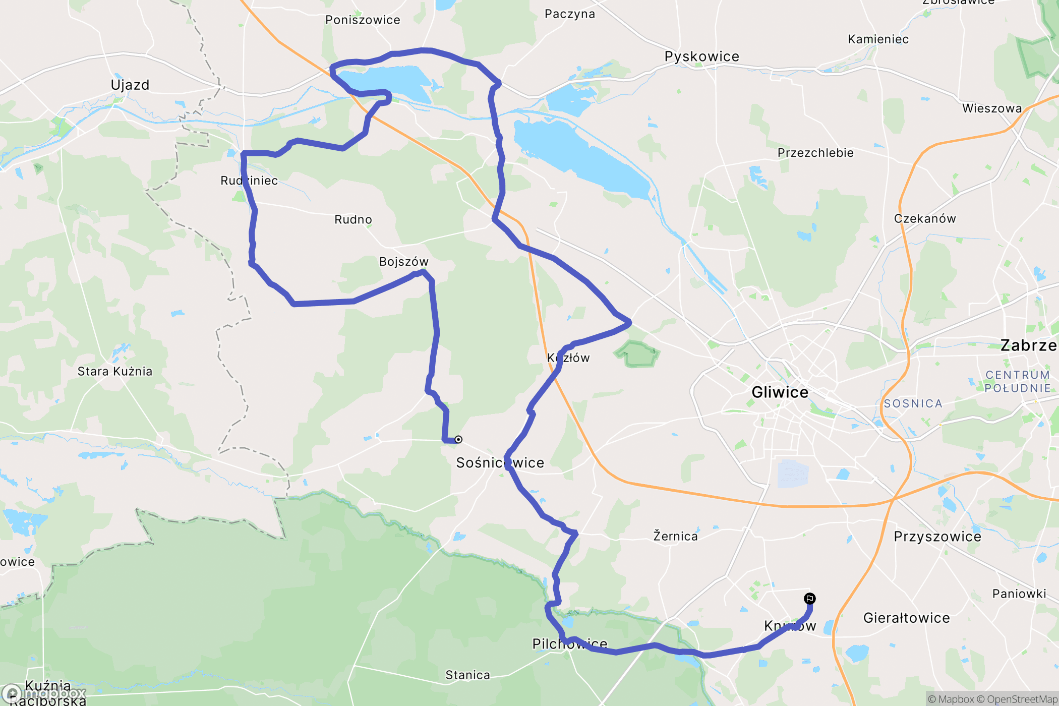 Sośnicowice: mapa trasy - Poland
