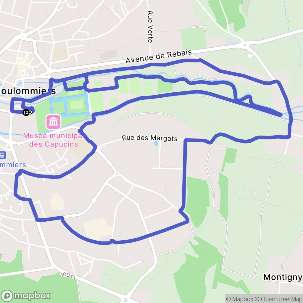 Coulommiers : carte du parcours de randonnée - France