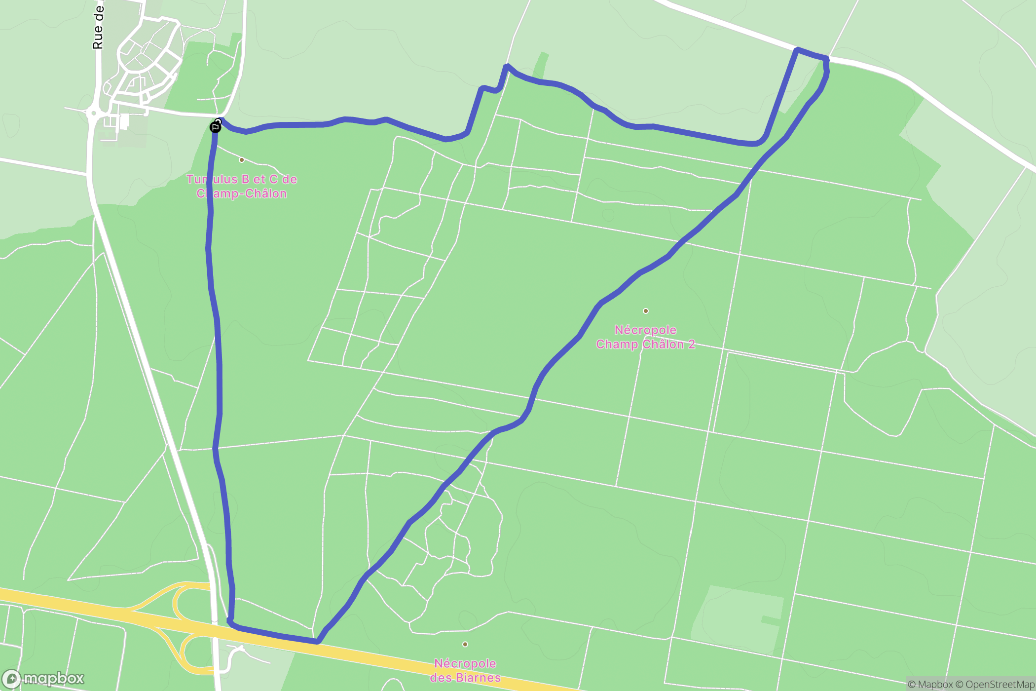 Courçon : carte du parcours de randonnée - France