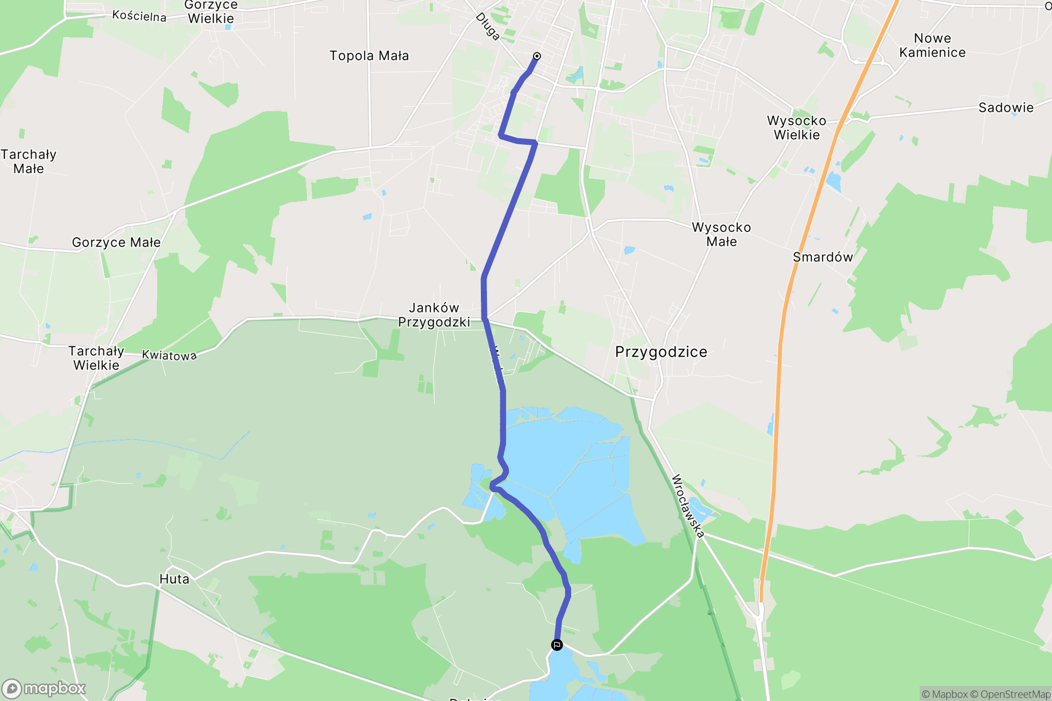 Ostrów Wielkopolski: mapa trasy - Poland