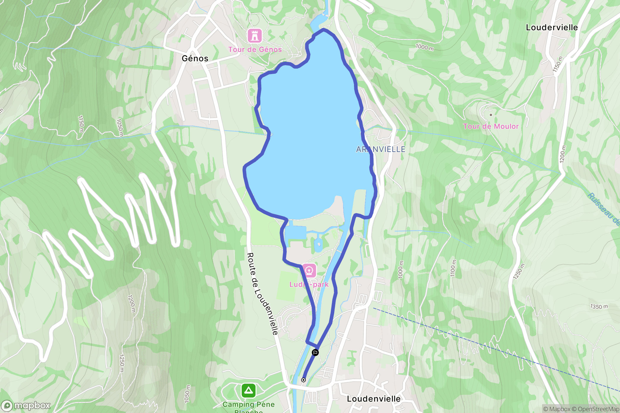 Loudenvielle : carte du parcours de randonnée - France