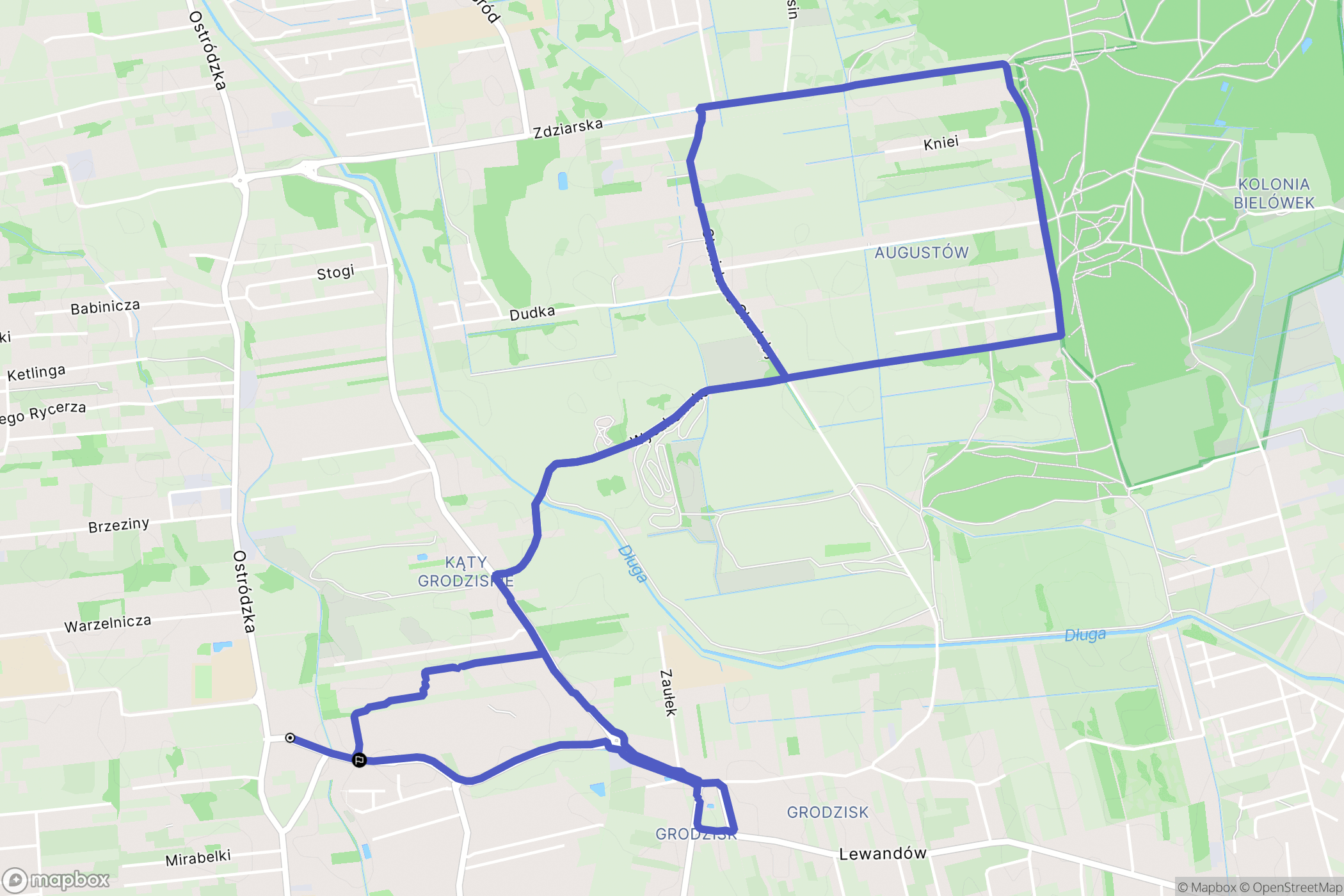 Warszawa: mapa trasy - Poland