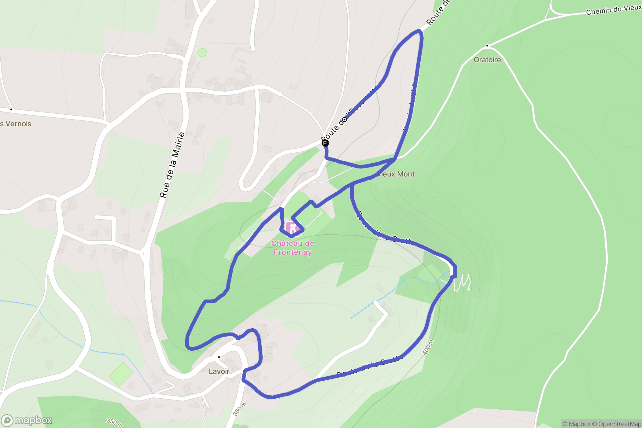 Frontenay : carte du parcours de randonnée - France
