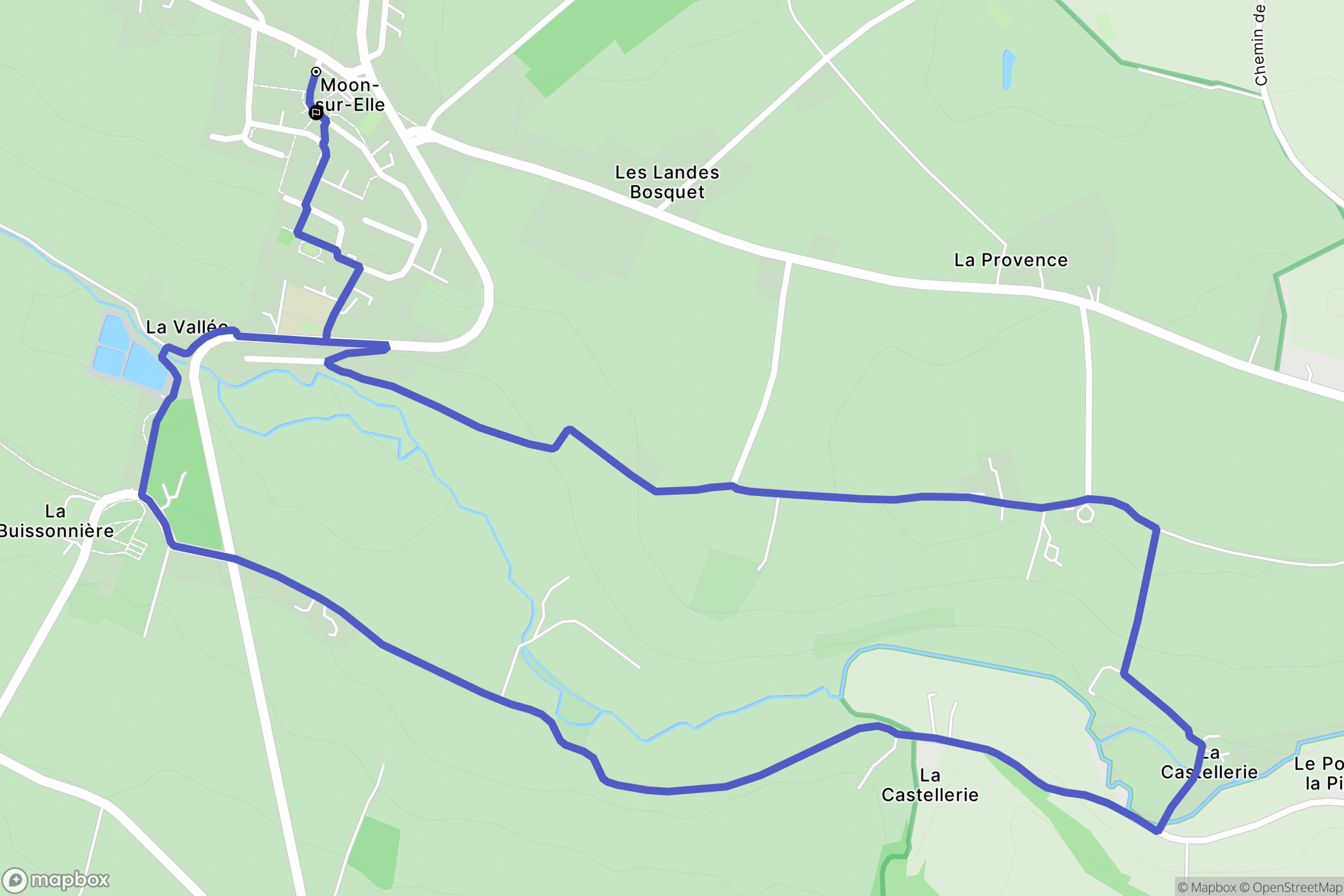 Moon-sur-Elle : carte du parcours de randonnée - France