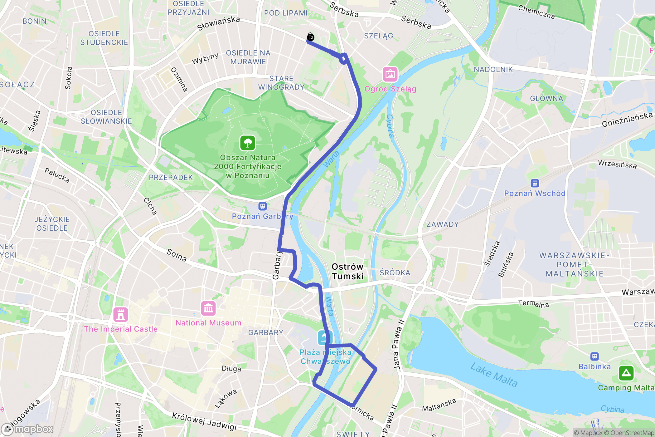 Poznań: mapa trasy - Poland