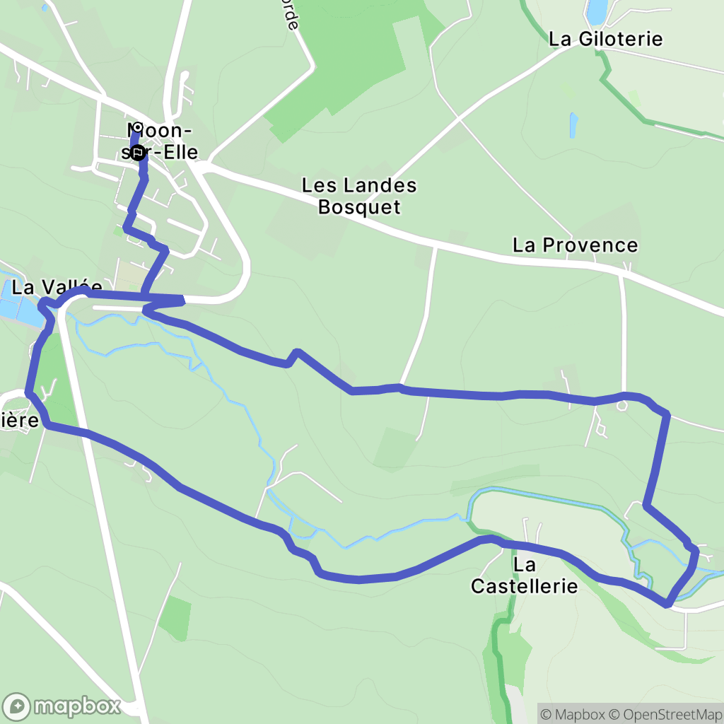 Moon-sur-Elle : carte du parcours de randonnée - France