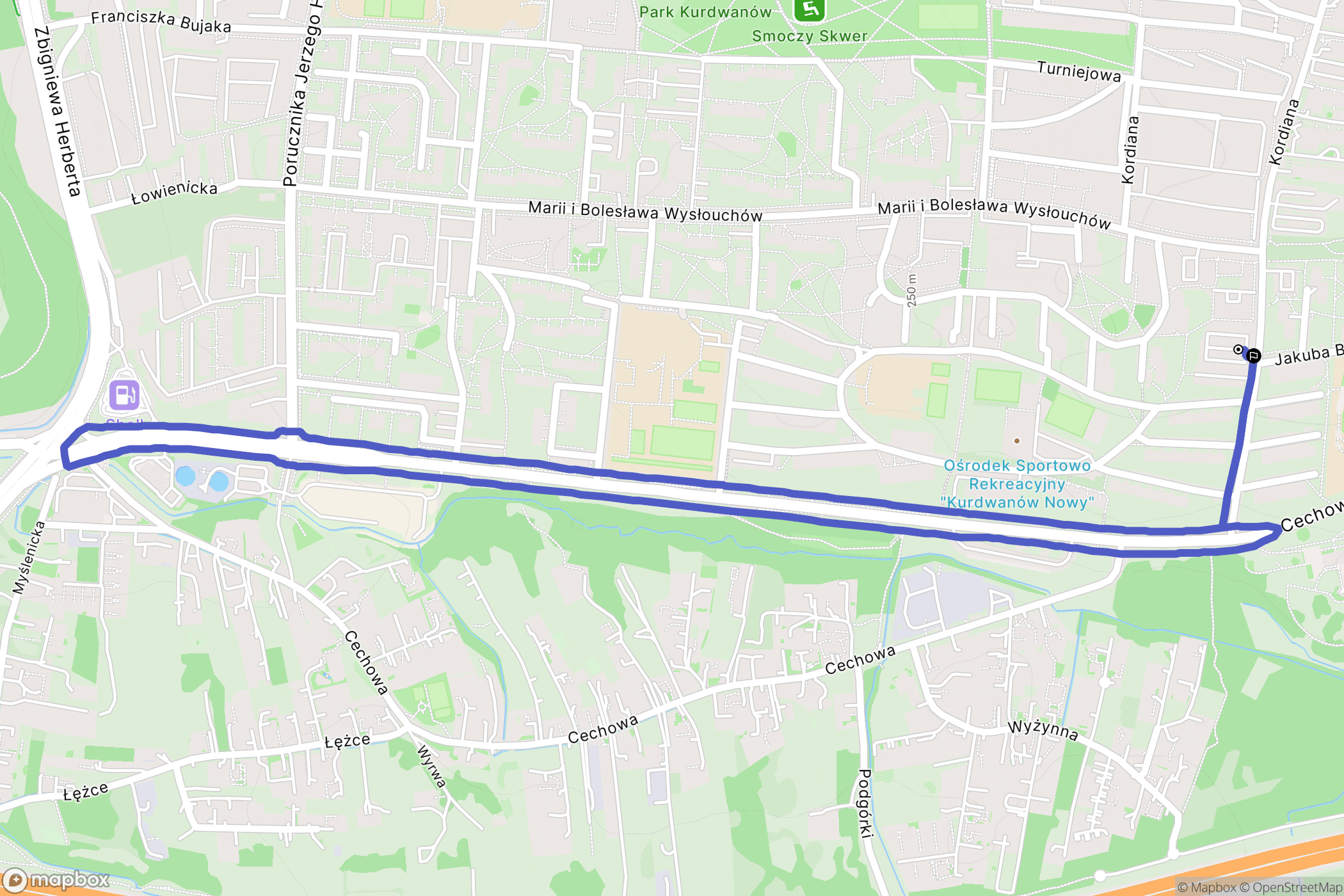 Kraków: mapa trasy - Poland