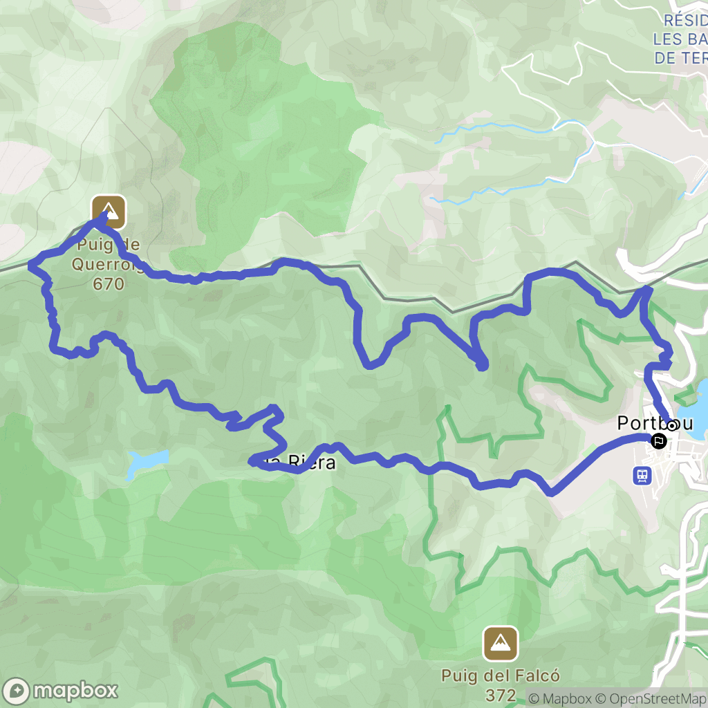 Portbou : carte du parcours de randonnée - Spain