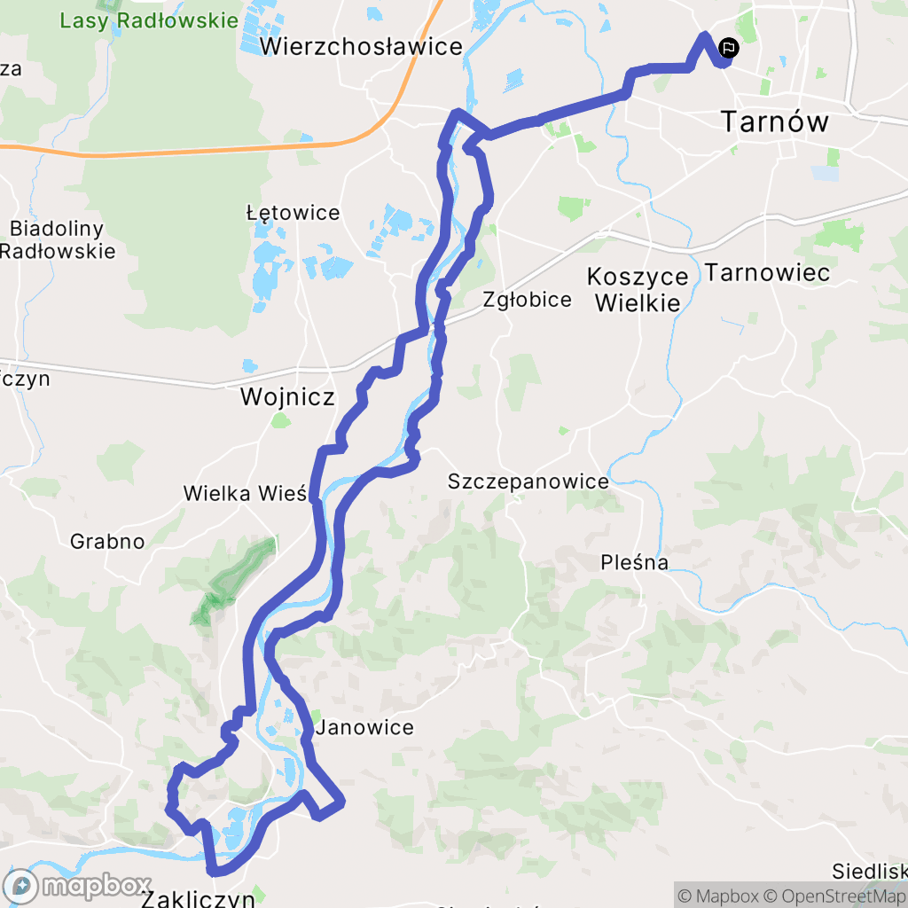 Tarnów: mapa trasy - Poland