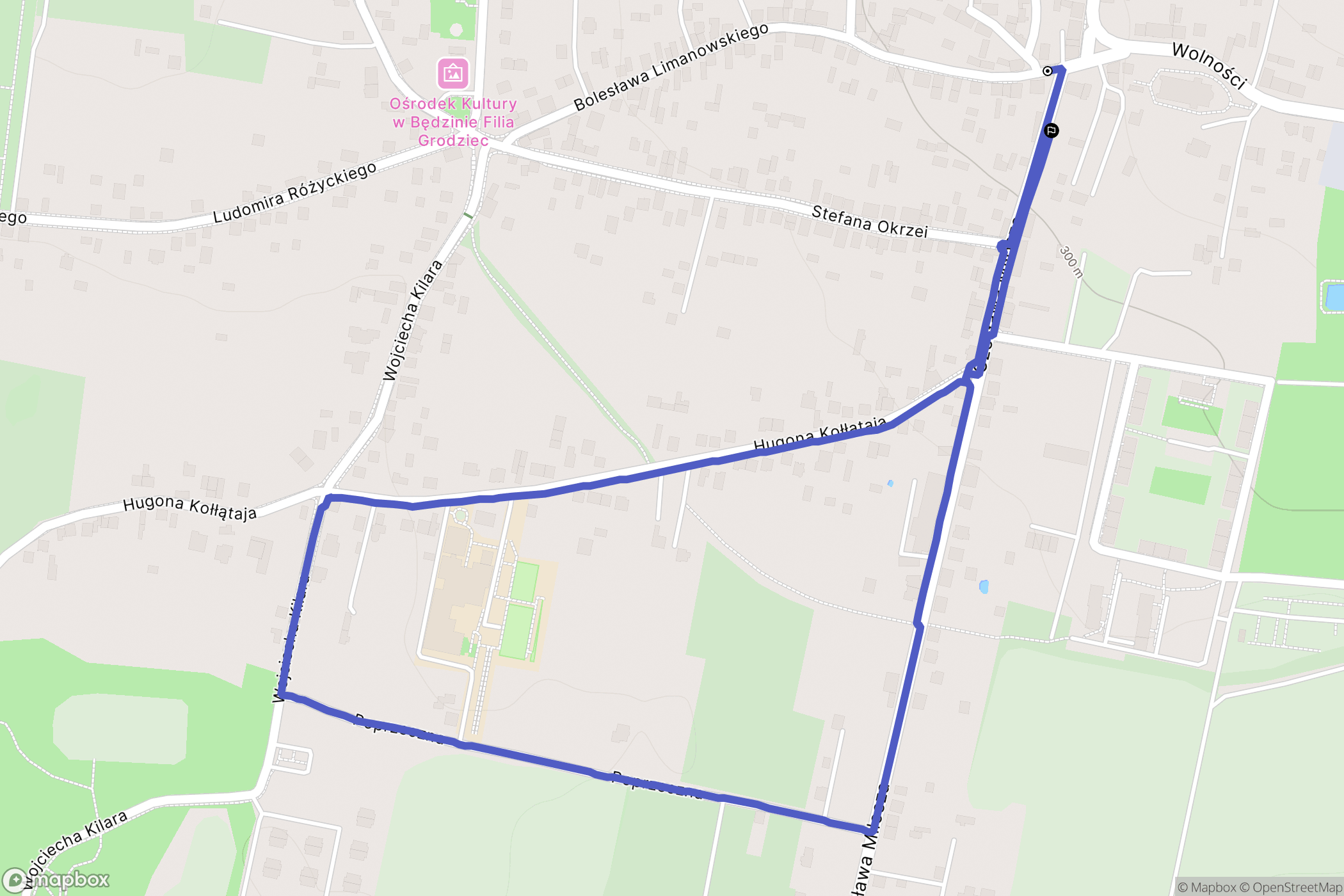 Będzin: mapa trasy - Poland