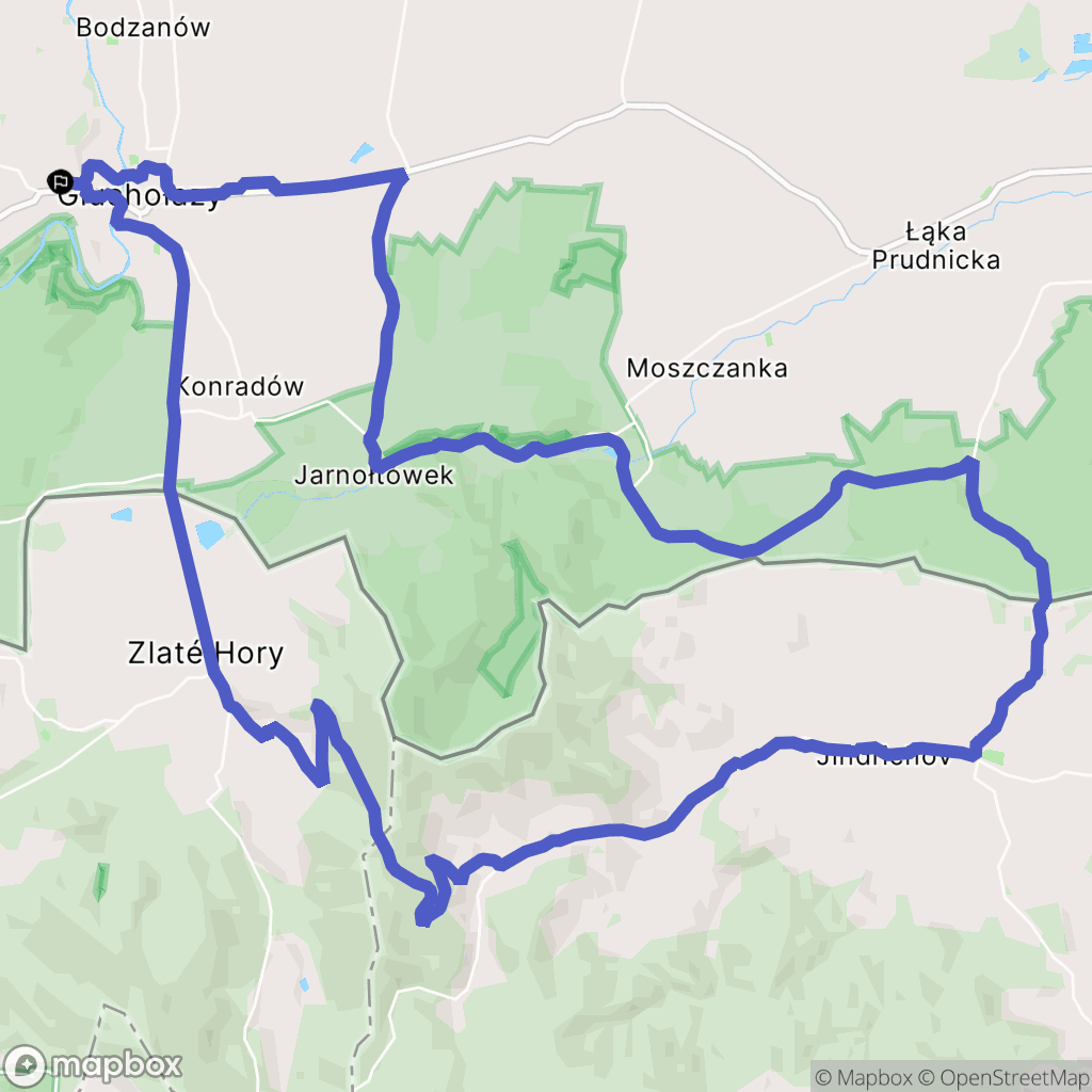 Głuchołazy: mapa trasy - Poland