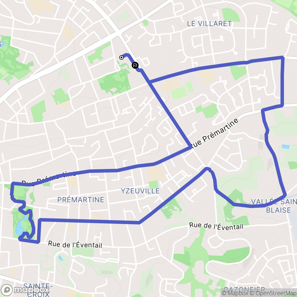 Le Mans : carte du parcours de randonnée - France