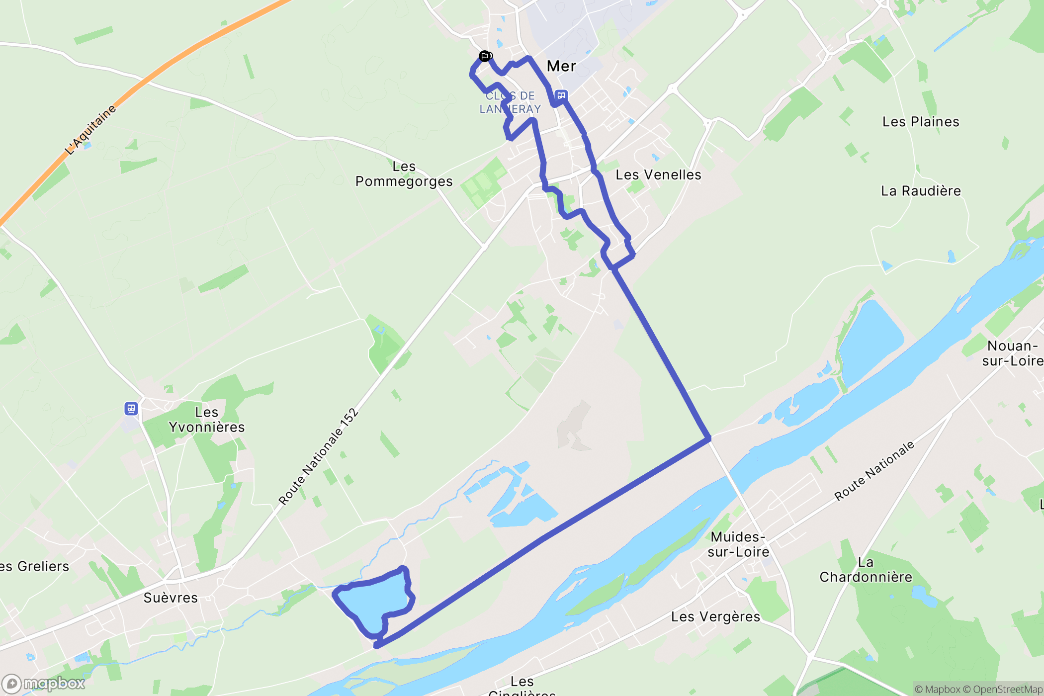 Mer : carte du parcours de randonnée - France