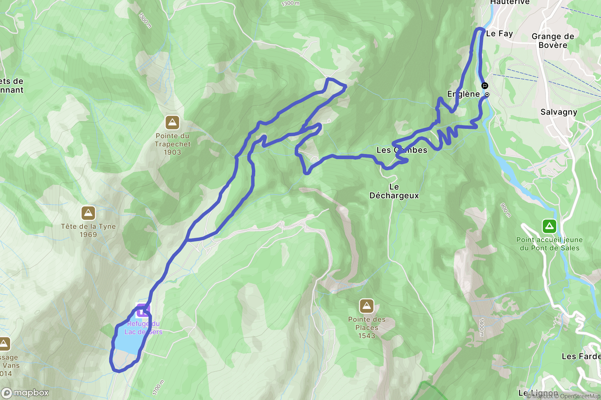 Sixt-Fer-à-Cheval : carte du parcours de randonnée - France