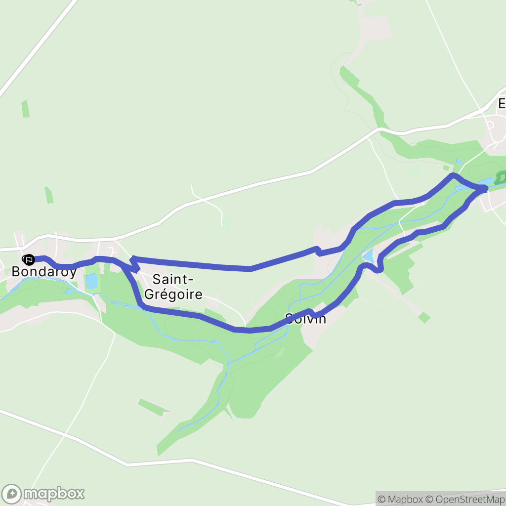 Bondaroy : carte du parcours de randonnée - France