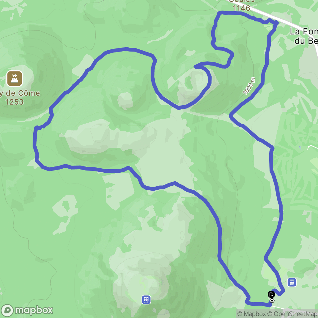 Orcines : carte du parcours de randonnée - France