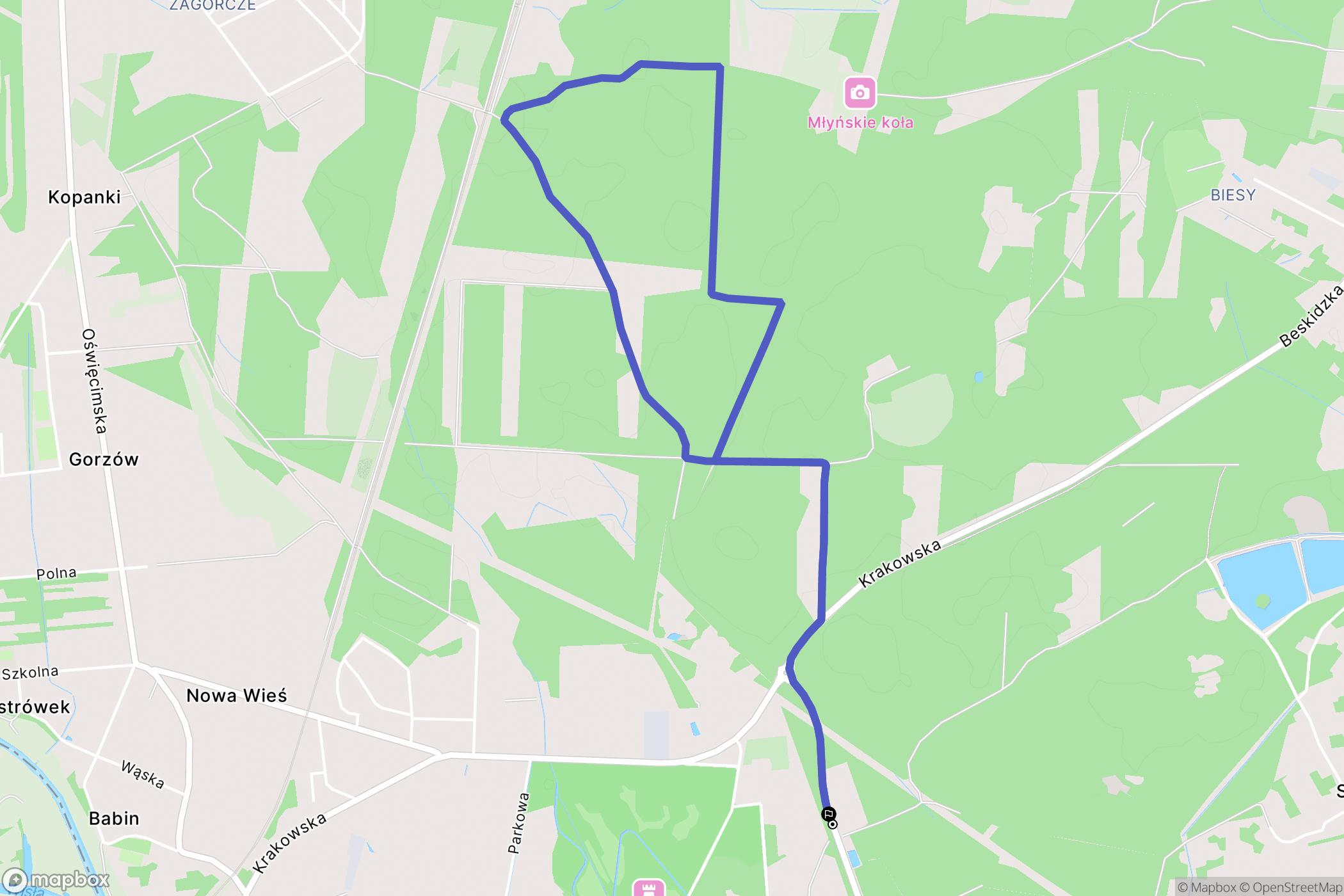 Bobrek: mapa trasy - Poland