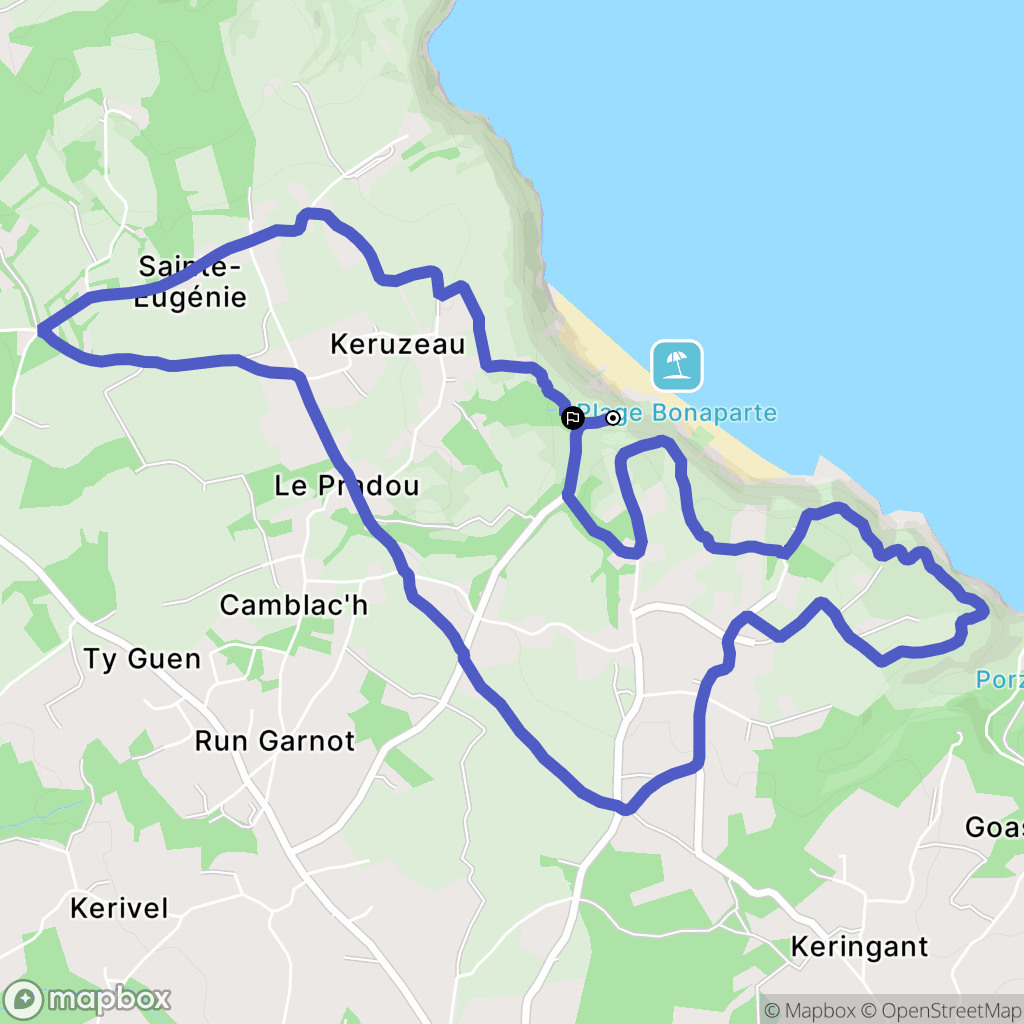 Plouha : carte du parcours de randonnée - France