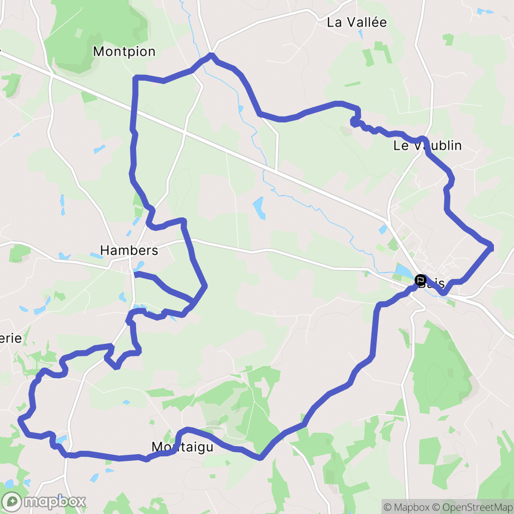 Bais : carte du parcours de randonnée - France