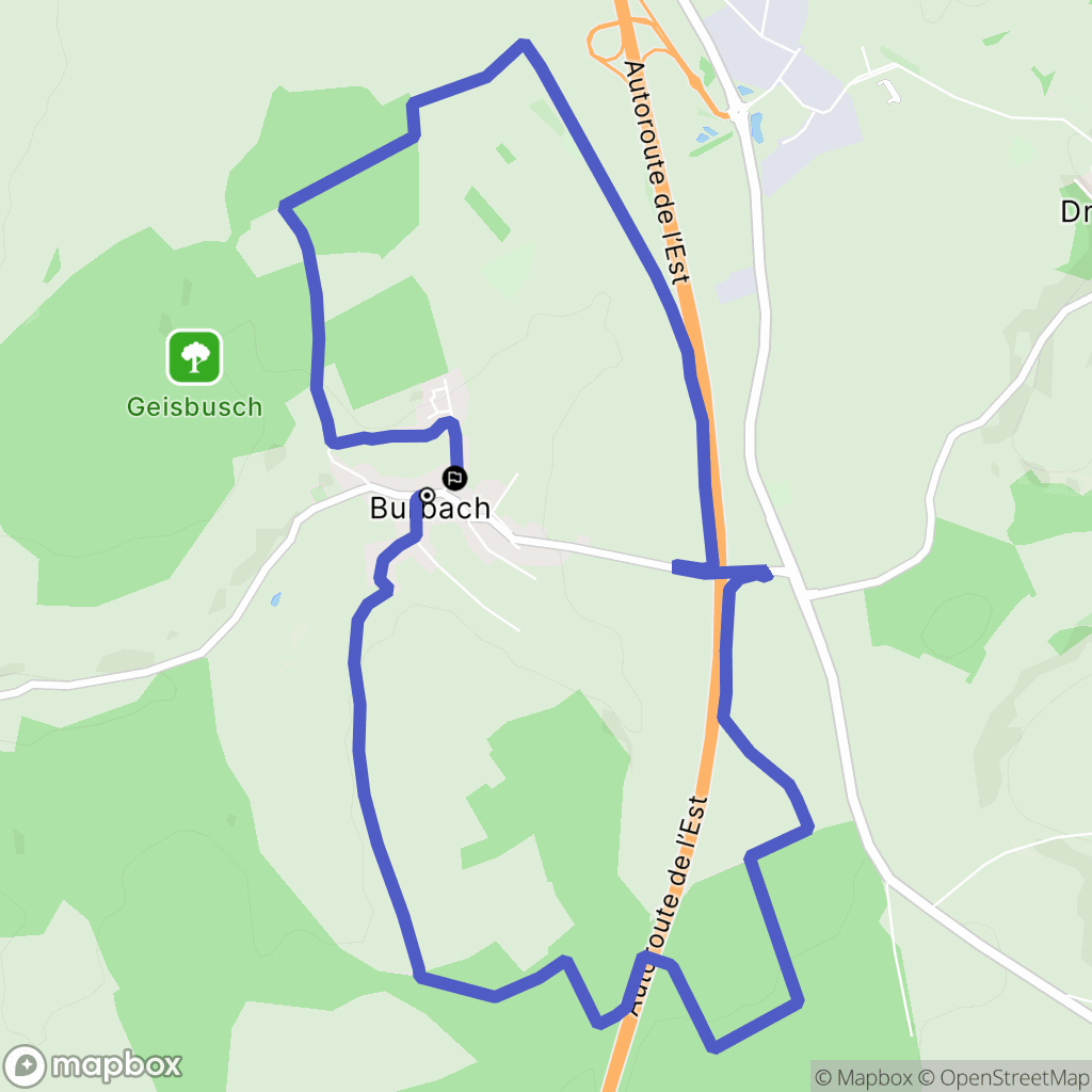 Burbach : carte du parcours de randonnée - France