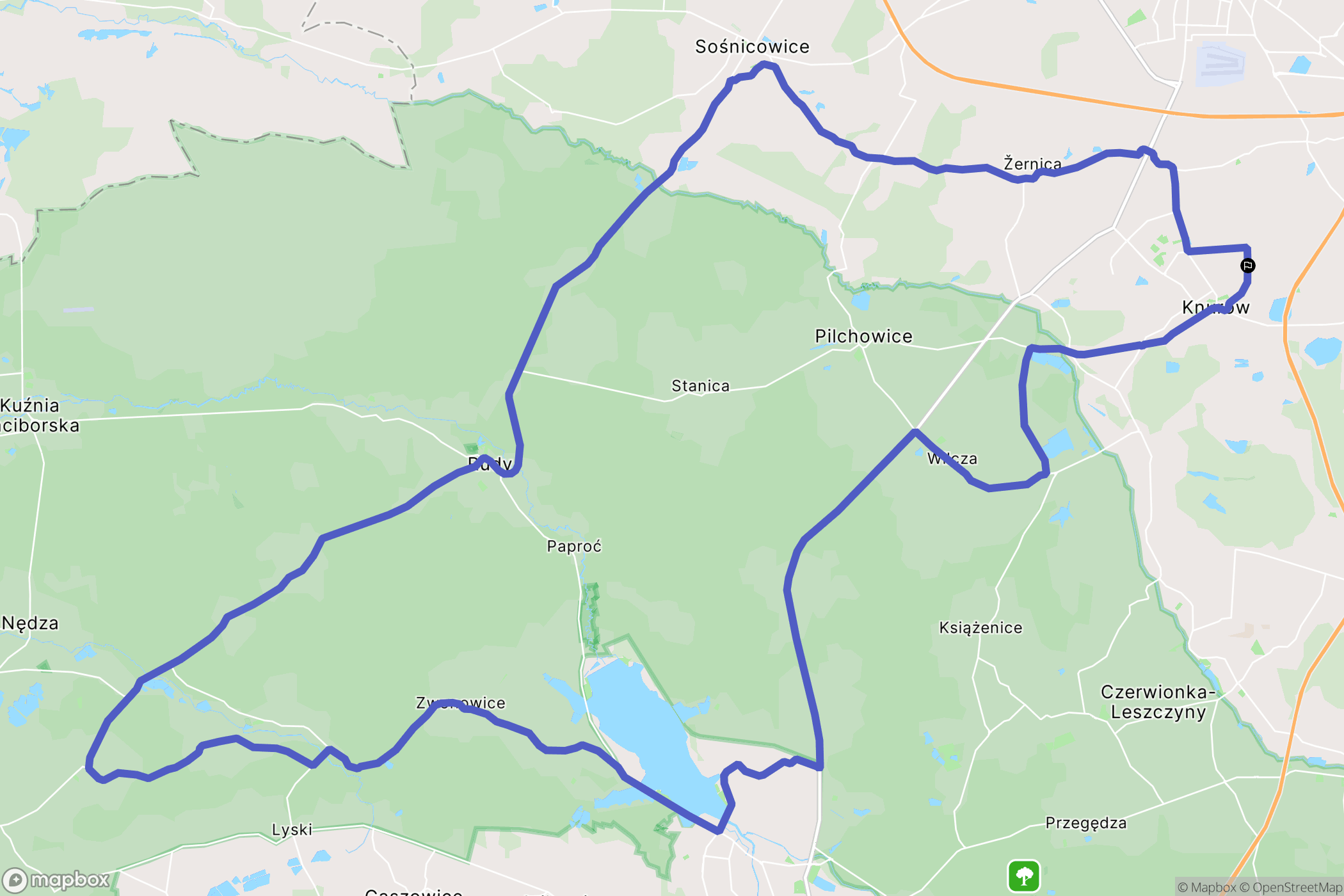 Knurów: mapa trasy - Poland