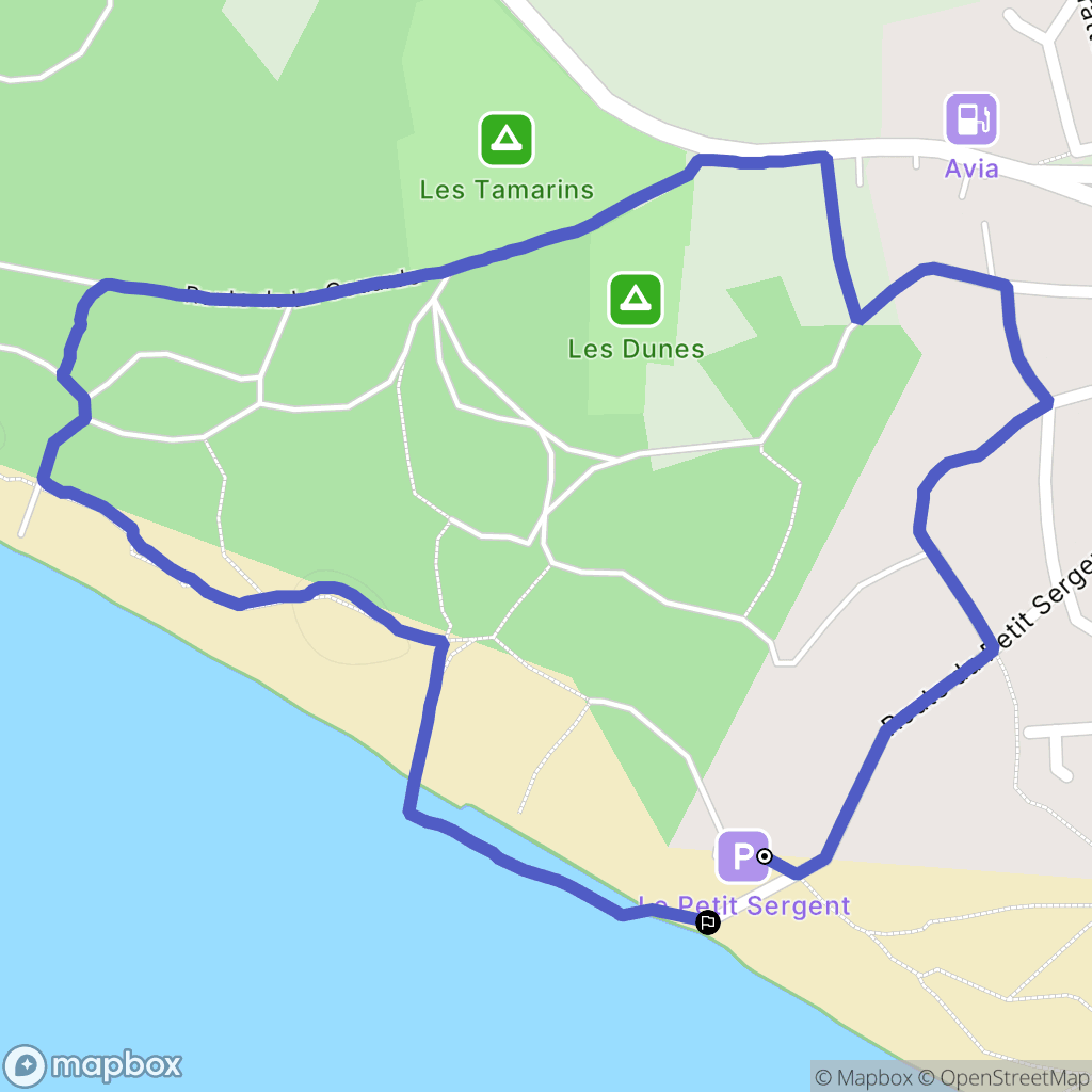 Le Bois-Plage-en-Ré : carte du parcours de randonnée - France