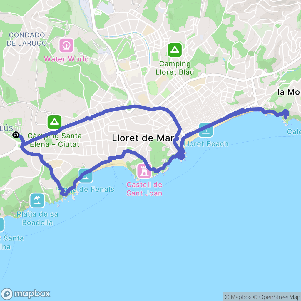 Girona : carte du parcours de randonnée - Spain