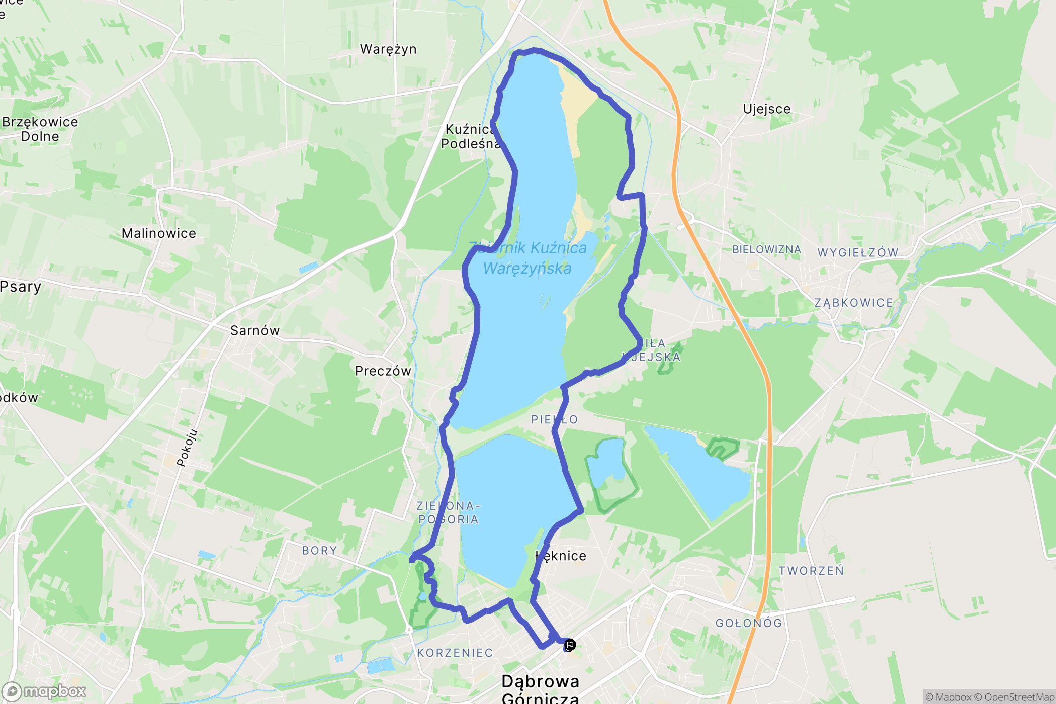 Dąbrowa Górnicza: mapa trasy - Poland