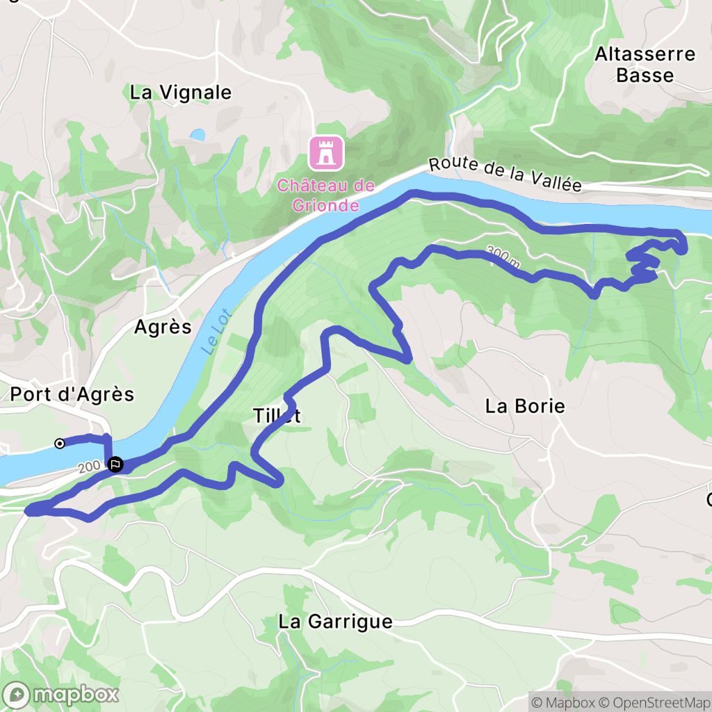 Saint-Parthem : carte du parcours de randonnée - France